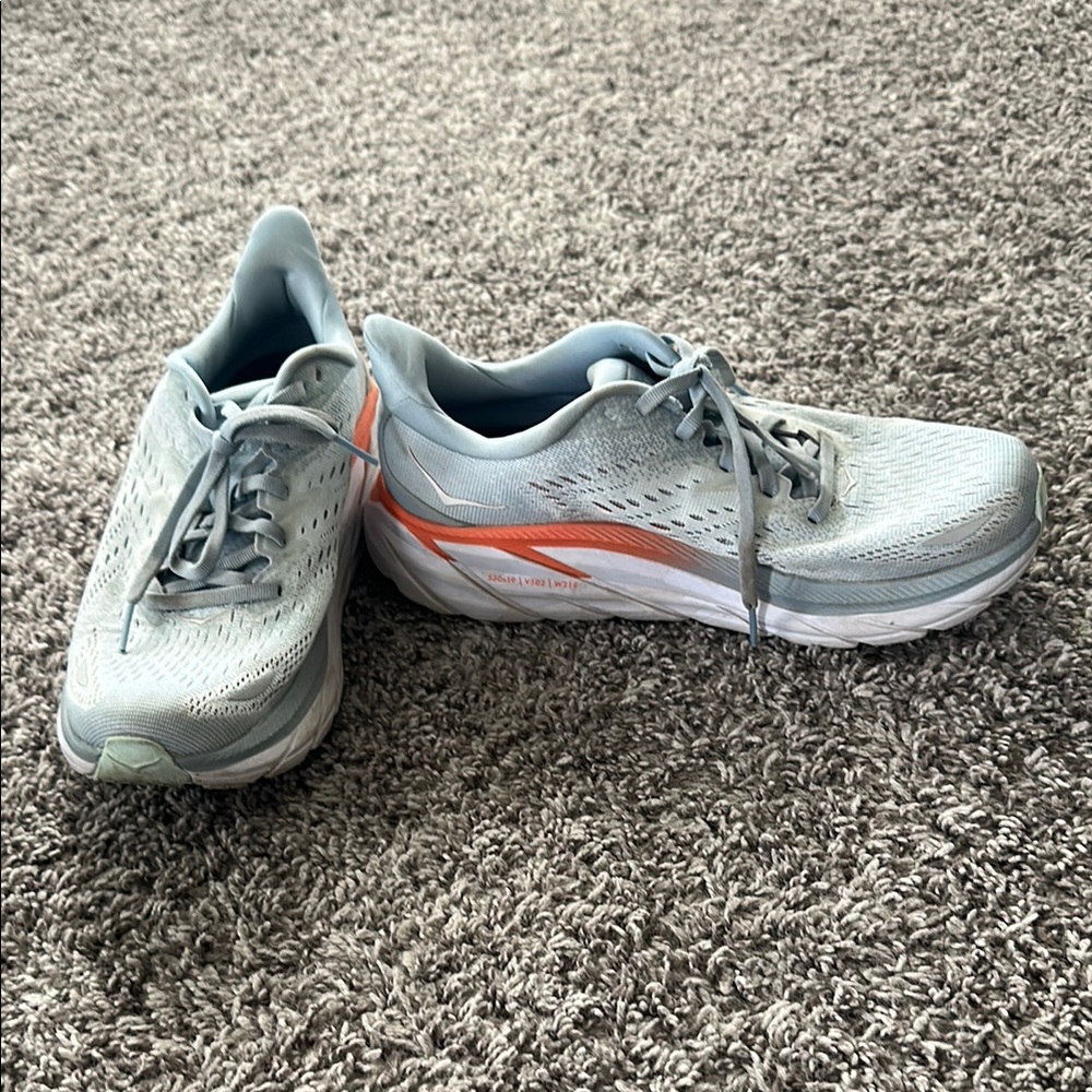 Barely worn Blue and Orange Hoka Clifton 8